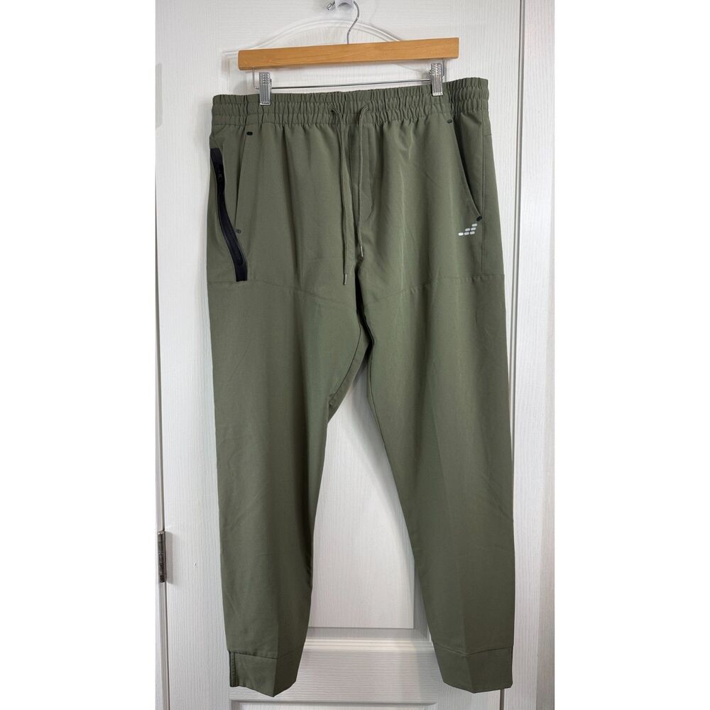 Academy LTD Men’s L Olive Green Tech Jogger Pants Zip Pocket Athletic Outdoor
